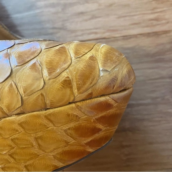 Sergio Rossi Snake Print Platform Heels Size 5 High Heel Pumps Designer Shoes - Picture 13 of 15